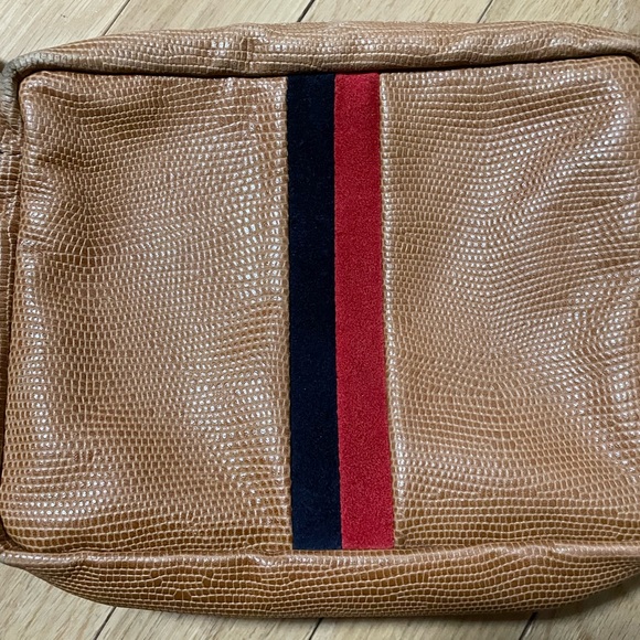 Clare V midi sac crossbody shoulder bag tan lizard leather - Picture 2 of 12